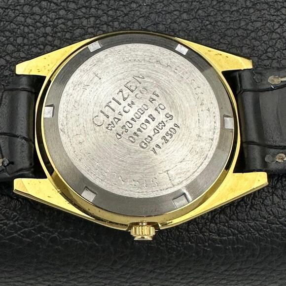 Vintage 1975 Arabic Citizen Automatic Mens Gold Watch W/daydate & Blue accents - Picture 8 of 10